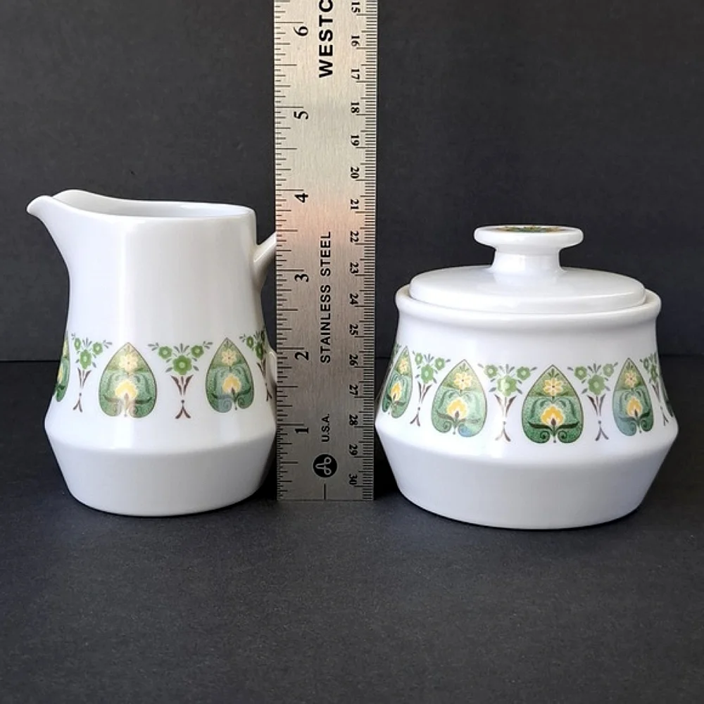 Vtg Noritake Progression China Palos Verde Pattern 9020 Creamer Sugar Bowl Set